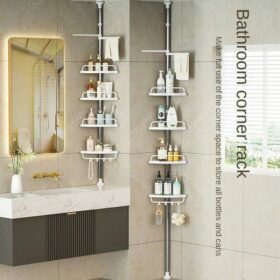 4 Tier Adjustable Telescopic Multi-Corner Shelf Organiser