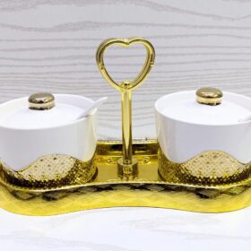 2pcs  ceramic sugar dishes with stand