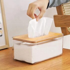 Nordic minimalist tissue box /Serviette holder with bamboo lid