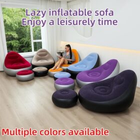 *Inflatable sofa seat with foot stool and manual pumb