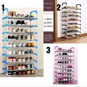8 tier Adjustable shoe rack 
 Color : *Black,Blue and pink