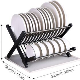 X folding Drain rack - X Shape Foldable Dish Drainer Rack