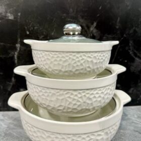 Stylish 3 course meal 3in1 ceramic serving dish casseroles *